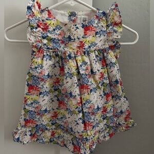 Baby GAP Floral Print Dress with Ruffle Sleeves 2T